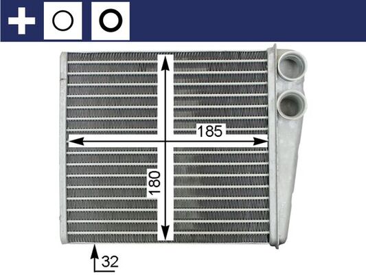 AH208000S, Heat Exchanger, interior heating, Air-conditioning various, MAHLE, 049007N, 0610.2009, 112416, 143080, 1K0819031, 1K0819031A, 1K0819031C, 201M03, 350218279000, 351315781, 37033, 54271, 58006229, 70228, 812254, QHR2192, VW6229, 1K0819031D, 8FH351315-781, VWA6229, 1K0819031B