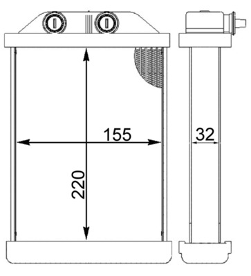 Heat Exchanger, interior heating - AH220000S MAHLE - 107258, 201M16, 3006393
