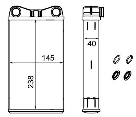 AH239000S, Heat Exchanger, interior heating, Air-conditioning various, MAHLE, 351333184, 70227, 812256, 8E2820031, 8FH351333-184