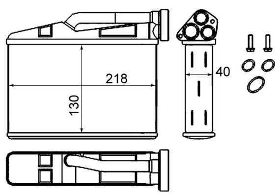 Heat Exchanger, interior heating - AH240000S MAHLE - 351333204, 64118385562, 70530