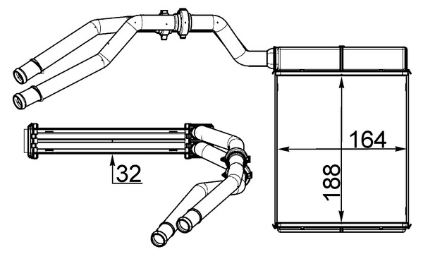Heat Exchanger, interior heating - AH257000S MAHLE - 1376873, 351511684, 71773