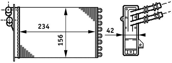 AH72000S, Wärmetauscher, Innenraumheizung, Klimaanlage verschiedene, MAHLE, 049000N, 0610.2006, 1008190004, 109304, 18764, 1J1819031, 1J1819031A, 230M05, 350218224000, 351311021, 58006173, 58223, 7149, 73921, 812195, AVM1006AA, KVW173, 1J1819031B, 350218224003, 8FH351311-021, 350218235000, VW6173, 359000300060, 359000390060, BR224, BR235