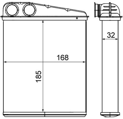 Heat Exchanger, interior heating - AH8000S MAHLE - 1698300761, 3422666, 351000551