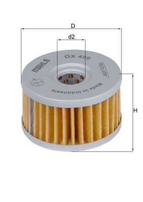 Ölfilter - OX409 MAHLE - 16510-37440, CH6085, KN137