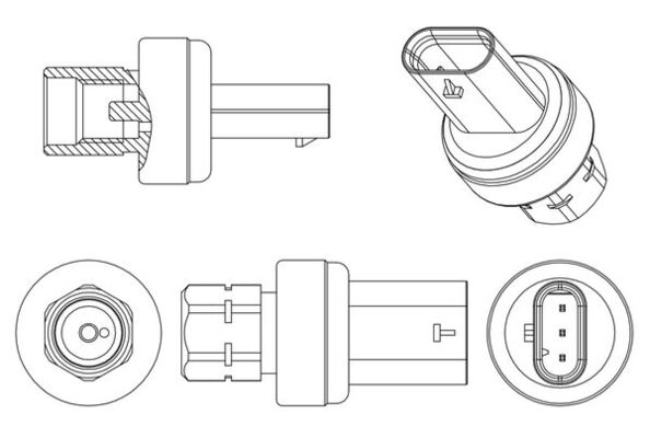 Pressure Switch, air conditioning - ASE13000P MAHLE - 00K68083824AA, 351005-731, 68083824AA