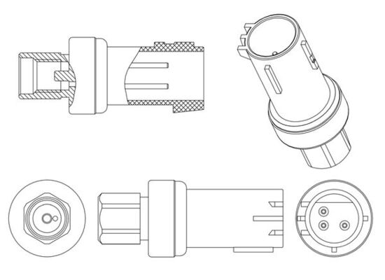 Pressure Switch, air conditioning - ASE5000P MAHLE - 123181, 2930812, 351005-481