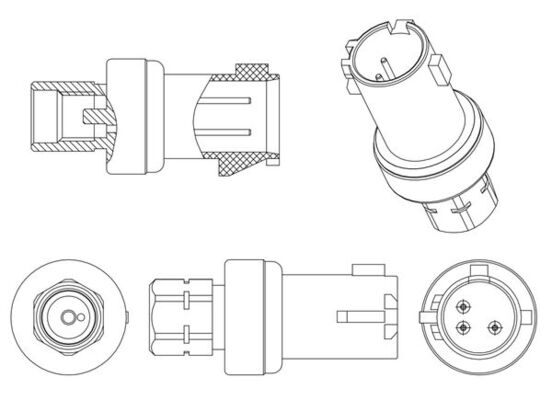 Pressure Switch, air conditioning - ASE6000P MAHLE - 0000K04798874, 351005-491, 04596076