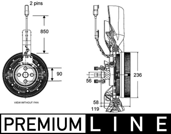 Kupplung, Kühlerlüfter - CFC139000P MAHLE - 2100050131, 268031N, 376758541