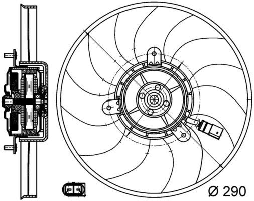 CFF171000S, Lüfter, Motorkühlung, Kühler, MAHLE, 111285, 351040081, 3C0959455G, 85733