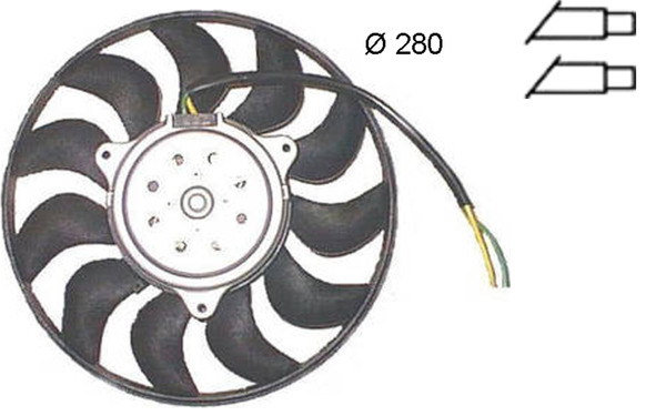 Fan, radiator - CFF372000S MAHLE - 351150034, 47616, 8E0959455C