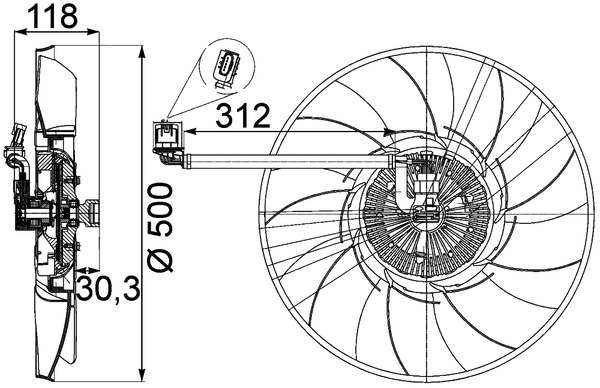 Fan, radiator - CFF468000P MAHLE - 376757311, 4003300, 47870