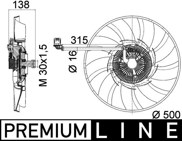 Fan, radiator - CFF471000P MAHLE - 376758241, 47871, AH328C617AC