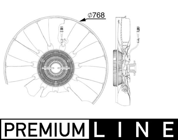 Fan, radiator - CFF527000P MAHLE - 20006301, 23312, 268051N