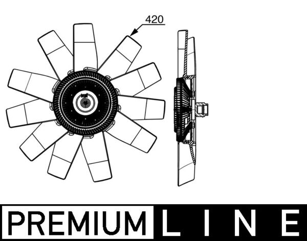 Fan, radiator - CFF530000P MAHLE - 1733923, 20004110, 376912-081