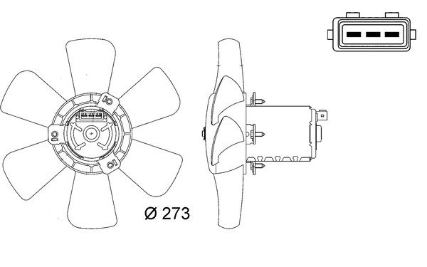 Fan, radiator - CFF7000S MAHLE - 009144401, 0130109237, 048150N