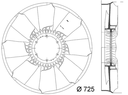 CFW50000P, Fan Wheel, engine cooling, Cooler, MAHLE, 376758251, 7037124, 9062050906, A9062050906
