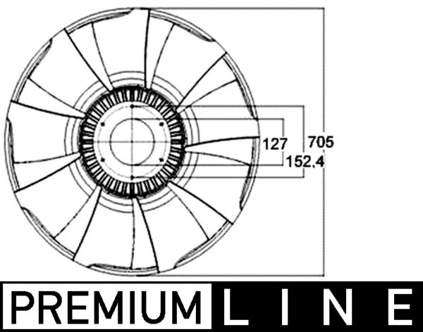 Fan Wheel, engine cooling - CFW53000P MAHLE - 2166010000, 268400N, 376758561