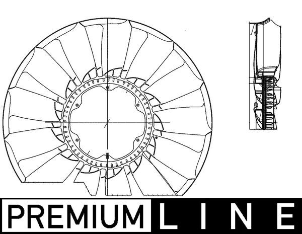 CFW55000P, Lüfterrad, Motorkühlung, Kühler, MAHLE, 376791251, 4712050606, 7037133, 8MV376791-251, A4712050606