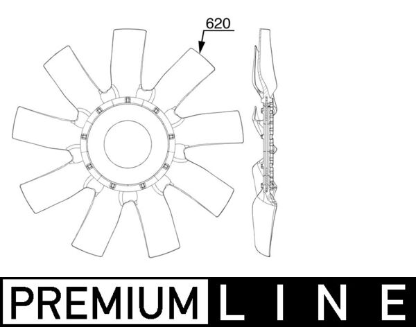 Fan Wheel, engine cooling - CFW91000P MAHLE - 20003291, 376912-511, 87383688
