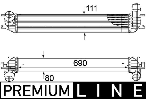 Ladeluftkühler - CI155000P MAHLE - 105239, 144610001N, 187026N
