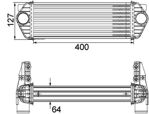 Ladeluftkühler - CI168000P MAHLE - 097000N, 1406195, 18004443