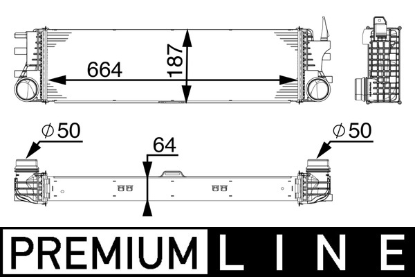 Ladeluftkühler - CI180000P MAHLE - 30014700, 3543304229, 376746351