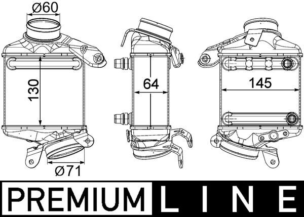 Ladeluftkühler - CI186000P MAHLE - 057007N, 06004380, 13717575403