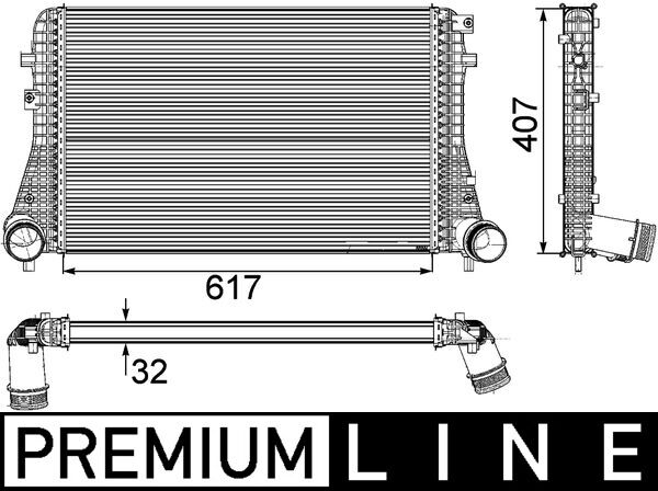 Ladeluftkühler - CI208000P MAHLE - 047026N, 30306, 351319202850