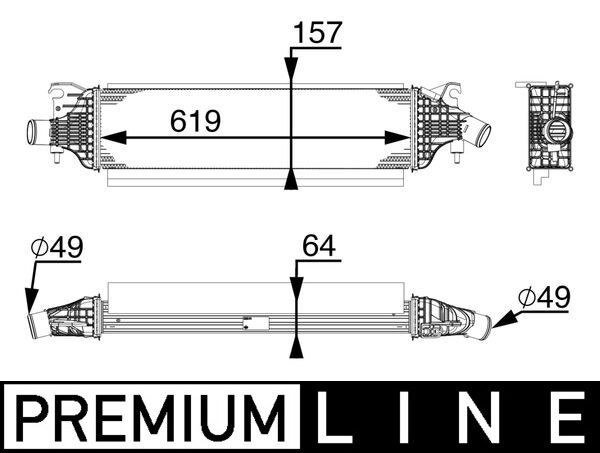 Ladeluftkühler - CI213000P MAHLE - 144614GC0A, 14461-4GC0A, 376747-291