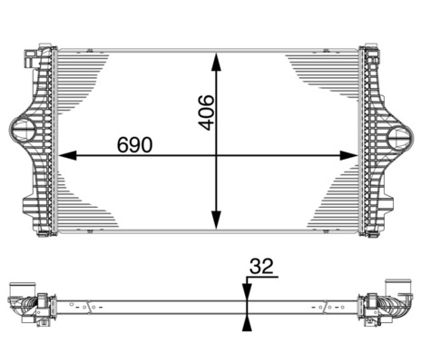 Ladeluftkühler - CI219000P MAHLE - 376747-491, 9095010500, A9095010500
