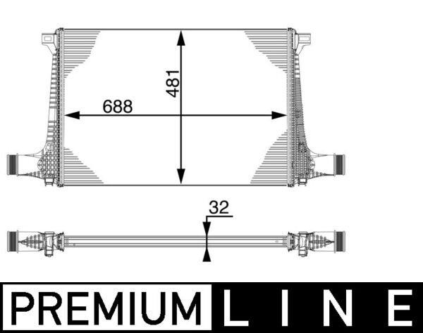 Ladeluftkühler - CI220000P MAHLE - 3014706, 376747-511, 4M0145805C