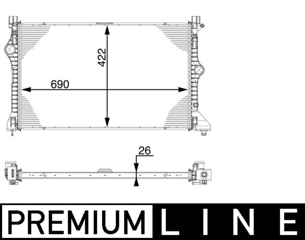 Ladeluftkühler - CI222000P MAHLE - 376747-571, 9095010000, 8MK376747-571