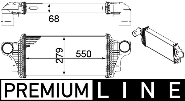 Ladeluftkühler - CI239000P MAHLE - 105725, 127014N, 1645000000