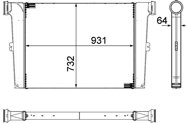 Ladeluftkühler - CI240000P MAHLE - 0737.3009, 376755451, 81.06130.0208