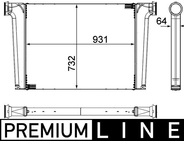 Ladeluftkühler - CI241000P MAHLE - 267025N, 376755461, 81.06130.0220