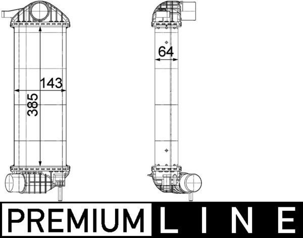 Ladeluftkühler - CI244000P MAHLE - 187028N, 30468, 351319202940