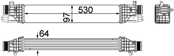 CI257000P, Intercooler, charger, Cooler, MAHLE, 0000050514473, 01004128, 351319202960, 376756271, 709062, 96506, AL4128, 351319202962, 50514473, 709062/O, 8ML376756-271