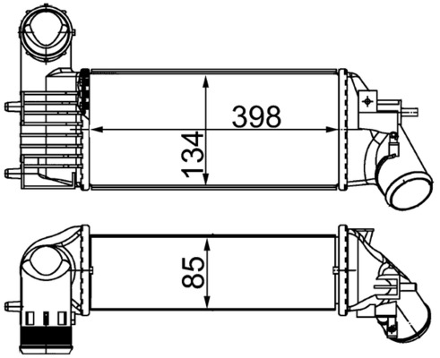 Ladeluftkühler - CI26000S MAHLE - 0384F3, 351319203303, 376700744