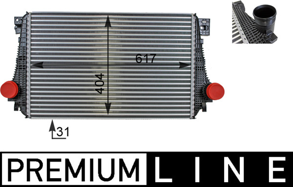 Intercooler, charger - CI27000P MAHLE - 2H0145804, 309038, 376701241