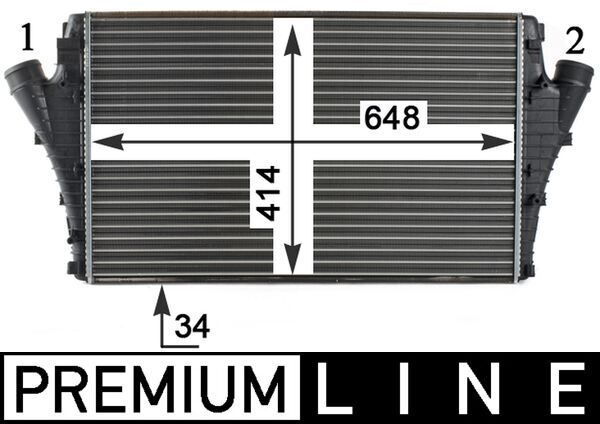 Ladeluftkühler - CI301000P MAHLE - 0707.3012, 103661, 13205149