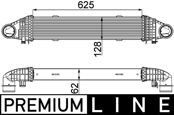 Intercooler, charger - CI358000P MAHLE - 07063027, 127013N, 2045000300