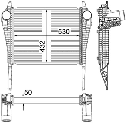 Intercooler, charger - CI38000P MAHLE - 00000504289365, 376715241, 96184