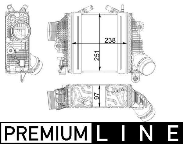 Ladeluftkühler - CI411000P MAHLE - 376795-111, 982145621A, VPGPRH6K775AG