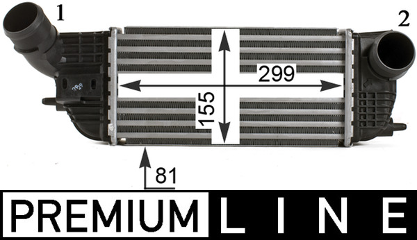 Ladeluftkühler - CI466000P MAHLE - 0384N4, 0703.3005, 105767