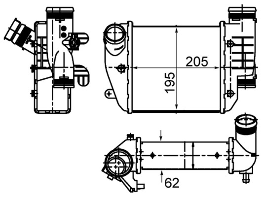 Ladeluftkühler - CI484000S MAHLE - 03004302, 07103046, 103769