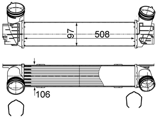 Ladeluftkühler - CI491000S MAHLE - 06004538, 0840113, 107405