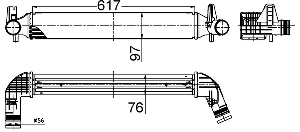 Ladeluftkühler - CI516000S MAHLE - 376988494, 6R0145805F, 96530