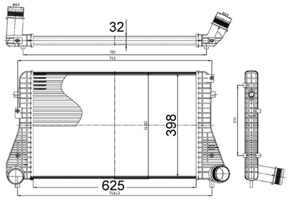 Ladeluftkühler - CI517000S MAHLE - 1K0145803AK, 30377, 376988504