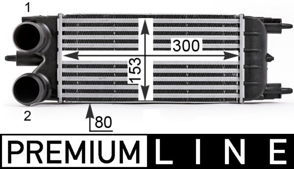 Intercooler, charger - CI529000P MAHLE - 0384P5, 105888, 30548
