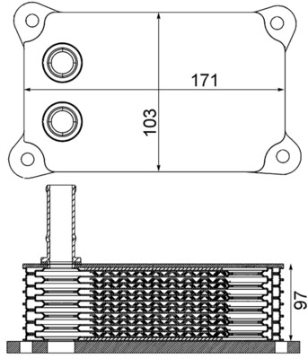 Ölkühler, Motoröl - CLC200000S MAHLE - 1097629, 376797161, 51041